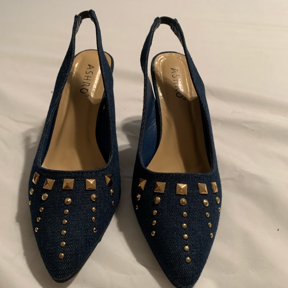 Sling back denim sandals